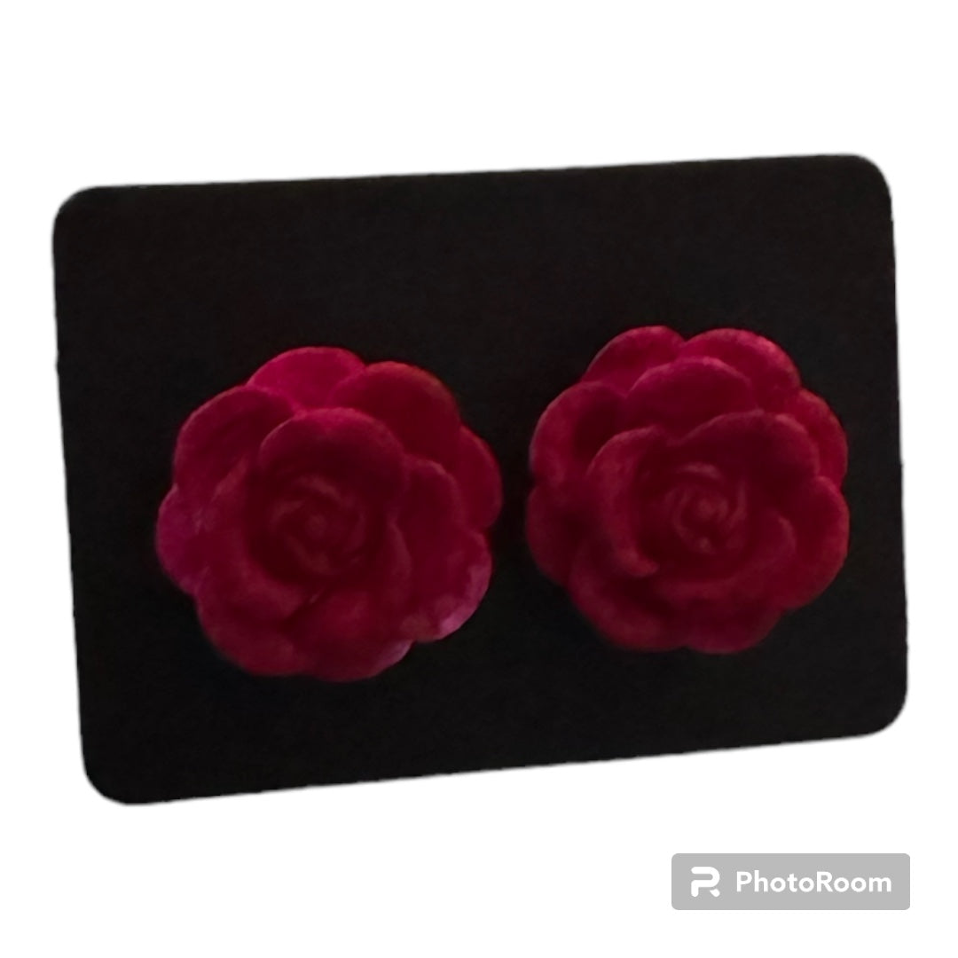 Red Flower earrings