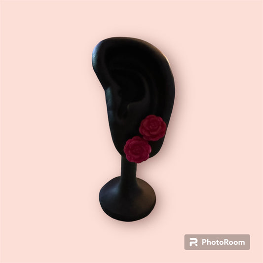 Red Flower earrings